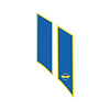 79783 G.S. Styled Fender Stripes, 1984-1996 Chevy Corvette, Mt Yellow/Mt Blue, Left/Driver, Crossed Flags Cutout - image 1