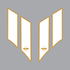 79784 G.S. Styled Fender Stripes, 1984-1996 Chevy Corvette, Mt Org/Gls Wht, Left/Driver/RH, Crossed Flags Cutout - image 1