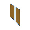 79787 G.S. Styled Fender Stripes, 1984-1996 Chevy Corvette, Mt Blue/Mt Gold, Left/Driver, Crossed Flags Cutout - image 1