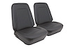 C400120 Leather Seat Covers, 1967-1968 Chevy Camaro, Standard Interior Front Buckets, Black - image 1