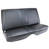 C400420 Leather Seat Cover Set, 1969 Chevy Camaro, Coupe Standard Interior Rear, Black - image 1