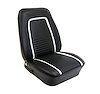 C401520 Leather Seat Covers, 1967-1967 Chevy Camaro, Deluxe Interior Front Buckets, Black/White - image 1