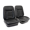C401920 Leather Seat Covers, 1968-1968 Chevy Camaro, Deluxe Interior Front Buckets, Black - image 1