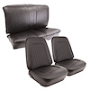 C404320 Leather Seat Cover Set, 1967-1968 Chevy Camaro, Conv Standard Interior Front & Rear, Black - image 1