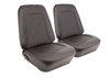 C404320 Leather Seat Cover Set, 1967-1968 Chevy Camaro, Conv Standard Interior Front & Rear, Black - image 2