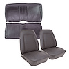 C404620 Premium Stitched Vinyl Seat Cover Set, 1969 Chevy Camaro, Conv Standard Interior F&R, Black - image 1