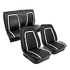 C404820 Premium Stitched Vinyl Seat Cover Set, 1967-1967 Chevy Camaro, Deluxe Interior F&R, Black - image 1