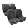 C405120 Premium Stitched Vinyl Seat Cover Set, 1969 Chevy Camaro, Coupe Deluxe Interior F&R, Black - image 1