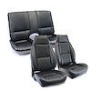 C420120 Premium Stitched Vinyl Seat Cover Set, 1982-1984 Chevy Camaro, Standard Interior W/Solid Rear, Black - image 1