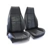 C420720 Leather Seat Cover Set, 1985-1985 Chevy Camaro, Standard Interior W/Solid Rear, Black - image 2