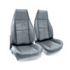 C420792 Leather Seat Cover Set, 1985-1985 Chevy Camaro, Standard Interior W/Solid Rear, Gray - image 2