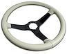 X23966 Reproduction Steering Wheel, 1980-1980 Chevy Corvette, Oyster Leather W/Black Spokes - image 1