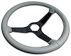 X23968 Reproduction Steering Wheel, 1982-1982 Chevy Corvette, Gray Leather W/Black Spokes - image 1