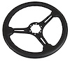 X2553 Leather Steering Wheel W/Slotted Black Spokes, 1968-1982 Chevy Corvette, Black