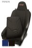 561113 1 in. WIDER PROSeat w/Fixed Headrest, Black with Black Fabric Removable Cushion, Blue Side Panels, Black Band - image 2
