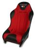 572032 2 in. WIDER 3G-4 Seat w/DirtSport Stitch Pattern, Black with Red Fabric Center and Red Side Panels, Black Band