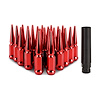 MMLG-SP1215-24RD Spiked Lug Nuts, M12x1.5, 24-PC Set, Red