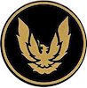 10030413 GTA Wheel Cap Emblem 1982-92 Firebird; Gold/Black; 2-1/8" Diameter - image 1