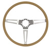153920 1969-72 GM, Comfort Grip Cushioned Steering Wheel, 3-Spoke, Silver Spokes, Saddle Grip