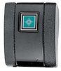 154663AQ 1966-67 GM; Seat Belt Buckle Cover; Aqua/Silver Starburst Emblem; Standard Interior; Black - image 1
