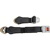 154665 1965-66 Impala, Nova, Chevelle, Deluxe Interior Front Seat Belt, w/Red Starburst, Black Belt: RH or LH, Each - image 1