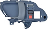 1995-02 GM C/K Pickup Truck / Sport Utility Inner Door Handle - Black Lever with Blue Housing; LH - image 1