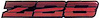 20544122 Rocker Panel Emblem 1985-87 Camaro Z28; Tri-Color Dark Red - image 1