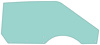 21410PRT Door Glass; 1971-73 Mustang, Cougar; Tinted; Coupe, Convertible; Power, Manual; Passenger Side - image 1