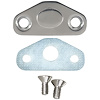 22008ACH 1967-70 Mustang, Cougar; Door Latch Striker Plate; With Screws & Shim; Stainless; Chrome Plated - image 1
