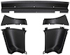 31112C Rear Inner Quarter Trim Panel Set-1965-66 Mustang Fastback; 5 Piece Corner Set - image 1