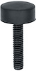 Hood Adjustor Bumper and Stud Fits Select 1954-1981 GM Models [Black] - image 1