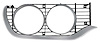 3442018 Headlamp Bezel-1971-72 Plymouth B-Body; 2 Door, Hardtop; Silver/Black; Passenger Side - image 1