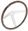 3602A 15 Inch GT3 Retro Style Wood Steering Wheel with Wood Grip and 18 Rivets - image 1