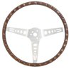 3602A 15 Inch GT3 Retro Style Wood Steering Wheel with Wood Grip and 18 Rivets - image 4