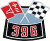 Air Cleaner 396 Crossed Flags Emblem - Die-Cast - image 1