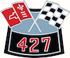 Air Cleaner 427 Crossed Flags Emblem - Die-Cast - image 1