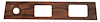 3945973 1969 Camaro, Wiper Switch Dash Plate, 3-Hole, Cherrywood, w/Defroster or Power Top Switch Hole