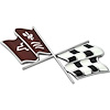 3954546 1968-74 Chevrolet Corvette, Crossed Flag Emblem, Fuel/Gas Door