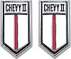 4539568 Door Panel Emblems 1966-67 Chevy II; Pair - image 1