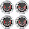 748667 Wheel Center Caps Chrome with Red Bird Emblem without Metal Clips for 1977-1981 Pontiac Firebird - image 1