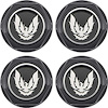 748669 Wheel Center Caps 1982-92 Firebird Trans Am; Black with Silver Emblem; Metal Clip; Set of 4 - image 1