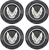 Center Hub Cap Insert Set for 1982-1992 Pontiac Firebird [4-PC, Black/Silver] - image 1