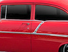 748693 Rear Quarter Upper Paint Divider Moldings 1956-57 Chevrolet 150/210; Stainless Steel; Pair - image 1