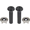 7759026 1968-70 GM, Door Lock Knob & Ferrule Kit, Plastic Knobs, Ribbed Design, Black - image 1