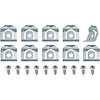 8736590 Front Windshield, Rear Window Glass Molding Clip Set 1965-1975 Buick, Chevrolet, Pontiac, Oldsmobile; with Sealing Screw - image 1