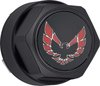 881157 Wheel Center Cap Set 1977-81 Firebird; Flat Black w/ Early Red Bird Logo with Metal Clips (4 pc) - image 2