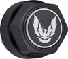 881159 Wheel Center Cap Set 1982-92 Firebird; Flat Black w/ Late Silver Bird Emblem & Metal Clips (4 pc) - image 2