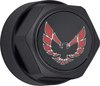 881164 Wheel Center Cap Set 1977-81 Firebird; Flat Black w/ Early Red Bird Logo Without Metal Clips (4 pc) - image 2