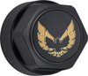 881165 Wheel Center Cap Set 1977-81 Firebird; Flat Black w/ Early Gold Bird Logo Without Metal Clips (4 pc) - image 2
