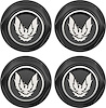 881166 Wheel Center Cap Set 1982-92 Firebird; Flat Black w/ Late Silver Bird Logo Without Metal Clips (4 pc) - image 1